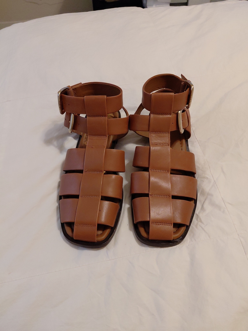 Sam Edelman Dawn Ankle Buckle Sandals Cognac EUC Women's Size 8 EUC